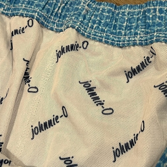 New Without Tags Johnnie-O XL Swim Trunks Lined Board Shirts Blue Aqua Pattern - Picture 7 of 8